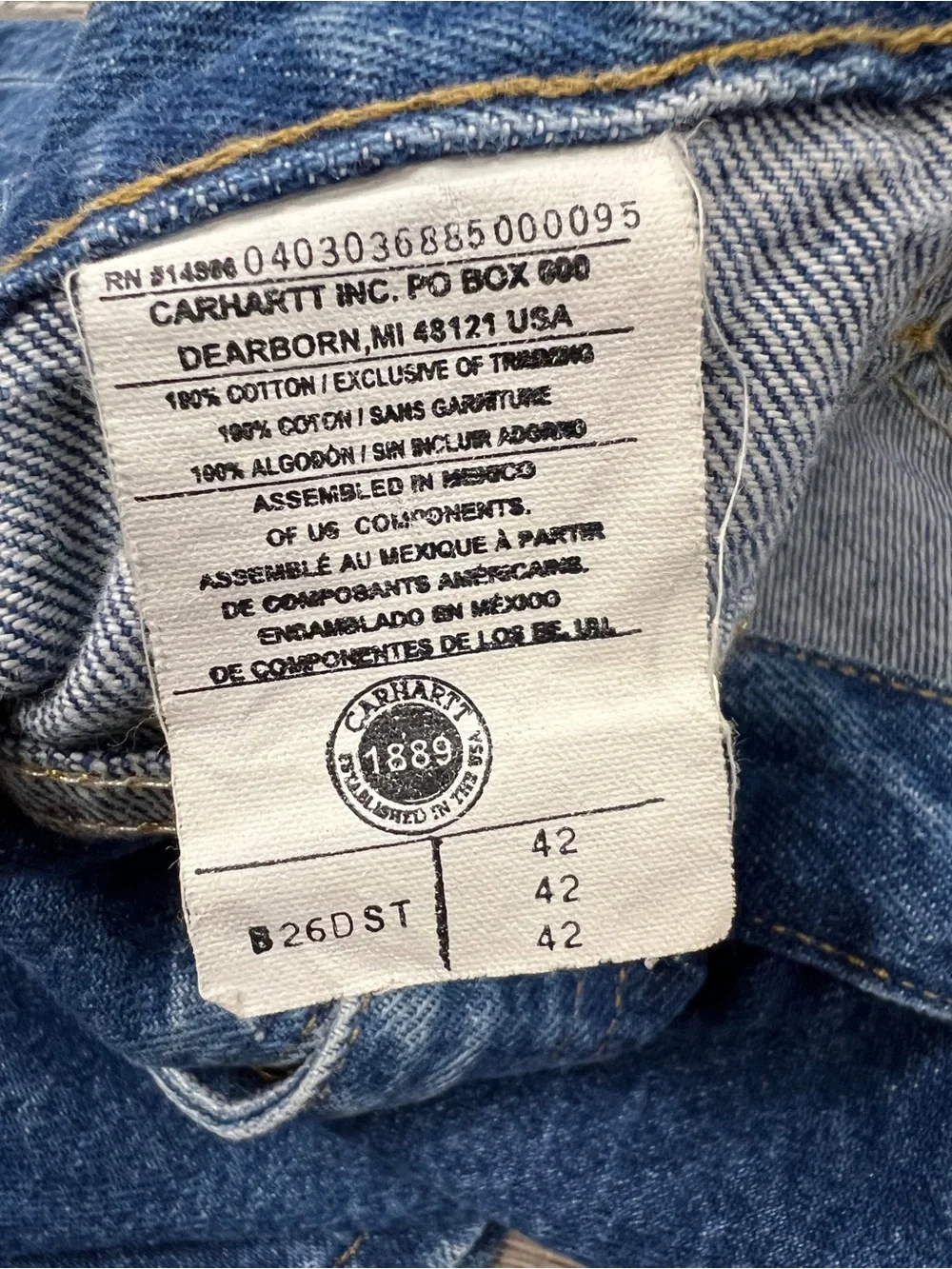 Vintage Carhartt Jean Shorts / Jorts - Mens Size 42